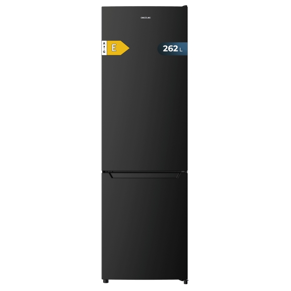 cecotec bolero coolmarket combi 262 black e frigorifico combi capacidad 262l luz led temperatura regulable funcionamiento ciclico clase e 54.5x59x170cm color negro