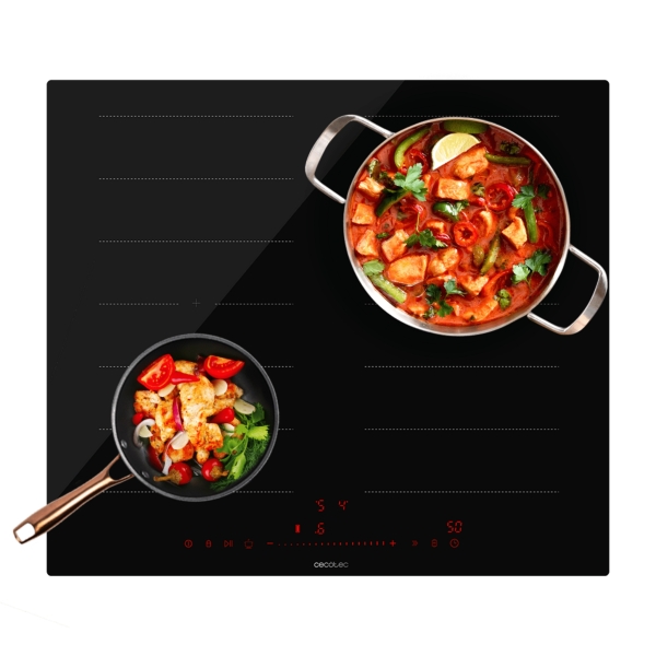 cecotec bolero squad i 4300 fullflex cocina de induccion encastrable 7400w detector de sartenes temporizador control tactil 9 niveles de potencia funcion booster color negro