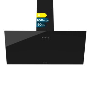 cecotec bolero flux dm 906500 glass black a campana extractora de 90cm 165w succion 650m3/h luz led incluye accesorios kit de montaje filtros de carbono incluidos color negro