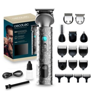 cecotec precisioncare samurai profiling afeitadora recortadora 6 en 1 con base autonomia 170min incluye accesorios cuchillas acero inoxidable cabezales incluidos incluye peines guia color gris
