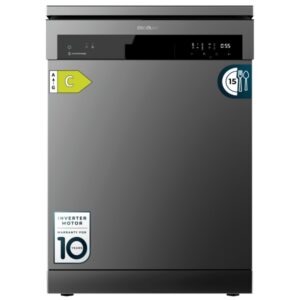 cecotec bolero aguazero 6500 dark c lavavajillas de 60cm 15 cubiertos bandeja para cubiertos 6 programas motor inverter inicio programable funcion media carga color gris oscuro