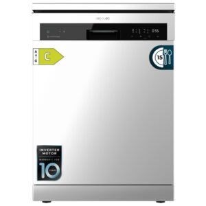 cecotec bolero aguazero 6500 inox c lavavajillas de 60cm 15 cubiertos bandeja para cubiertos 6 programas motor inverter inicio programable funcion media carga color acero
