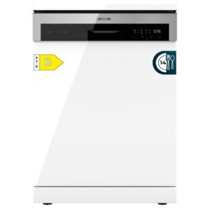 cecotec bolero aguazero 6200 d lavavajillas de 60cm 14 cubiertos temperatura regulable bandeja para cubiertos 6 programas inicio programable funcion media carga color blanco y negro