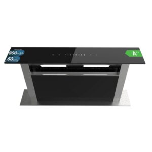 cecotec bolero flux et 608000 glass black a++ campana extractora de encimera de 60cm 210w succion 800m3/h luz led incluye accesorios acero inoxidable filtros de carbono incluidos color negro