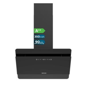 cecotec bolero flux dt 608000 glass black a++ campana extractora de 60cm 210w succion 800m3/h luz led pantalla led incluye accesorios filtros de carbono incluidos color negro