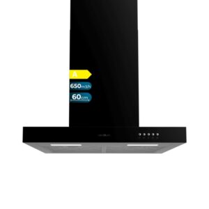 cecotec bolero flux tm 606500 black a campana extractora de 60cm 165w succion 650m3/h luz led incluye accesorios kit de montaje filtros de carbono incluidos color negro