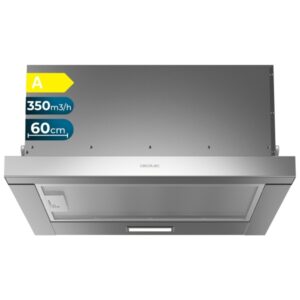 cecotec bolero flux tlm 603500 inox a campana extractora telescopica de 60cm 70w succion 350m3/h luz led incluye accesorios kit de montaje filtros de carbono incluidos color acero