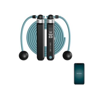 cecotec drumfit smartcomba 3000 connected comba inteligente cuerda de 3m pantalla led 2 cuerdas de 30cm para espacios reducidos color negro y azul
