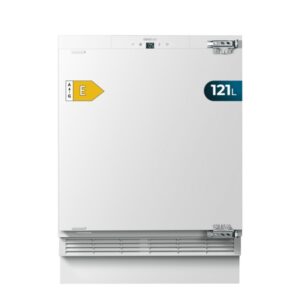 cecotec bolero coolmarket tt bi 121 e mini frigorifico integrable capacidad 121l silencioso 39db luz led temperatura regulable de 2 a 8ºc cajon congelador color blanco