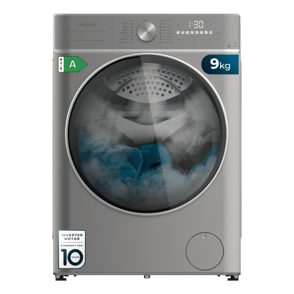 cecotec bolero dresscode 9800 inverter steel a lavadora de carga frontal capacidad 9kg velocidad 1400rpm seguro infantil motor inverter 16 programas color gris