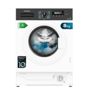 cecotec bolero dresscode 840 bi inverter a lavadora integrable capacidad 8kg velocidad 1350rpm pantalla led display led motor inverter 16 programas color blanco y negro