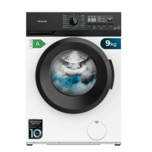 cecotec bolero dresscode 9300 inverter a lavadora de carga frontal capacidad 9kg velocidad 1400rpm seguro infantil display led motor inverter 15 programas color blanco y negro
