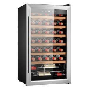 cecotec bolero grandsommelier 34030 inox compressor vinoteca 34 botellas capacidad 80l silencioso 41db luz led pantalla led temperatura regulable compresor de enfriamiento color acero