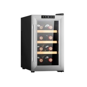 cecotec bolero grandsommelier 830 coolwood vinoteca para 8 botellas silencioso 35db luz led pantalla led temperatura regulable control tactil color acero