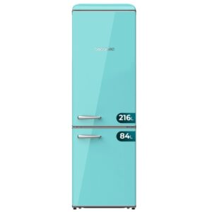 cecotec bolero coolmarket combi origin 300 green e frigorifico combi capacidad 300l temperatura regulable estilo retro cajon para carne y pesado clase e color menta