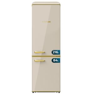 cecotec bolero coolmarket combi origin 300 beige e frigorifico combi capacidad 300l temperatura regulable estilo retro cajon para carne y pesado clase e color beige