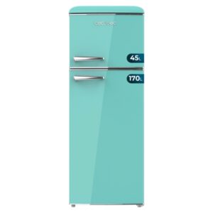 cecotec bolero coolmarket 2d origin 215 green e frigorifico dos puertas capacidad 215l temperatura regulable estilo retro clase e 148.2x55.2x62.1cm color menta