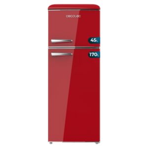 cecotec bolero coolmarket 2d origin 215 red e frigorifico dos puertas capacidad 215l temperatura regulable estilo retro clase e 55.2x62.1x148.2cm color rojo