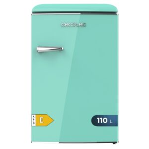 cecotec bolero coolmarket tt origin 110 green e mini frigorifico capacidad 110l cajon para hielo luz interior tirador cromado bandejas de cristal color menta