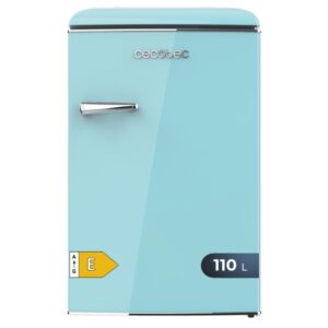 cecotec bolero coolmarket tt origin 110 blue e mini frigorifico capacidad 110l cajon para hielo luz interior tirador cromado bandejas de cristal color turquesa