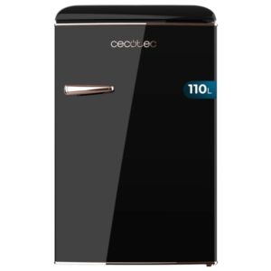 cecotec bolero coolmarket tt origin 110 black e mini frigorifico capacidad 110l estilo retro cajon para hielo luz interior tirador cromado bandejas de cristal color negro