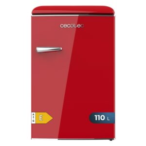 cecotec bolero coolmarket tt origin 110 red e mini frigorifico capacidad 110l cajon para hielo luz interior tirador cromado bandejas de cristal color rojo