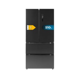 cecotec bolero coolmarket fd 510 dark e frigorifico puerta francesa de 4 puertas capacidad 510l total nofrost congelacion ultrarapida frio envolvente clase e 183x85cm color acero
