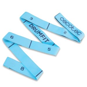 cecotec drumfit elastiband banda elastica de estiramiento 8 niveles de resistencia goma poliester color azul
