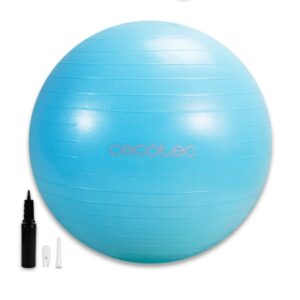 cecotec drumfit 65 fitball pelota de fitness soporta hasta 200kg multifuncion antideslizante pvc hinchador color azul