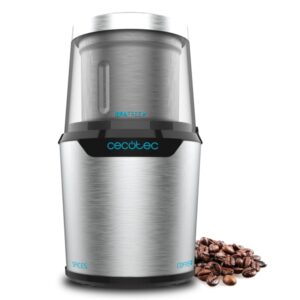 cecotec molinillo de cafe y especias titanmill 300 duoclean molinillo de cafe y especias 300w capacidad 90g vaso para triturar cuchillas recubiertas de titanio color acero