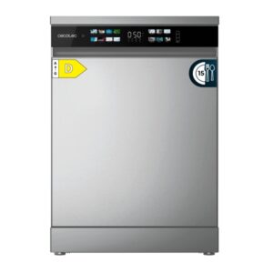 cecotec bolero aguazero 6210 inox d lavavajillas de 60cm 15 cubiertos temperatura regulable seguro infantil pantalla xxl 8 programas inicio programable funcion media carga color acero
