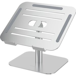 fellowes alumia elevador para portatil de sobremesa hasta 15" ajustes de altura entre15 y 30cm plataforma con inclinacion ajustable fabricado en aluminio color plata