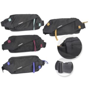 lagart smart bandolera/riñonera 3 bolsillos cinta ajustable fabricada en nylon impermeable medidas 24x12x5cm color negro con detalles en color