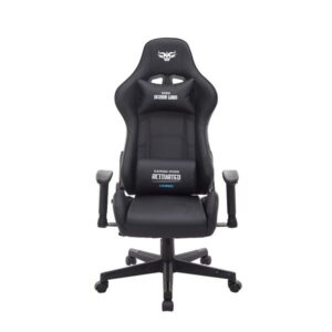 cromad serie demon lord silla gaming estructura robusta piel sintetica de alta calidad altura regulable con piston de gas clase 2 respaldo reclinable cojin lumbar y cervical reposabrazos regulables color negro