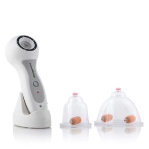 innovagoods aparato anticelulitico de vacumterapia pro intensidad regulable recargable por usb incluye rodillos de succion uso diario 5 a 10 minutos color blanco gris