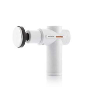 innovagoods masajeador pistola de masaje muscular con calor y frio 6 cabezales intercambiables 6 velocidades pantalla lcd recargable por usb