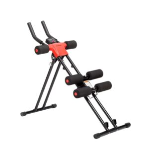 innovagoods plawer maquina de abdominales plegable con guia de ejercicios multifuncion pantalla lcd plegable y antideslizante color negro rojo