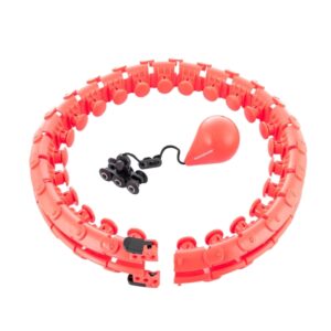 innovagoods fittehoop aro de fitness inteligente ajustable con peso diseño desmontable efecto masaje 360 grados accesorio de lastre color negro rojo