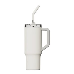 xiaomi straw mug termo 1l con pajita acero inoxidable 316l aislamiento termico tapon hermetico antifugas tapa tritan transparente asa ergonomica boca ancha 90 mm color blanco