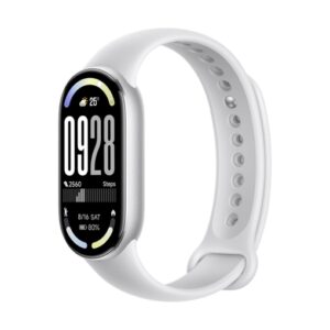 xiaomi smart band 10 mystic rose pulsera inteligente pantalla amoled 1.72" 1500 nits mas de 150 modos deportivos monitor spo2 y ritmo cardiaco resistente 5atm color plata