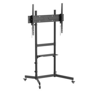 cromad soporte de suelo con ruedas para tv 55" 100" bloqueo de ruedas bandeja multiusos peso max 70kg vesa 800x600mm