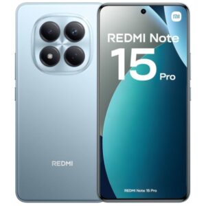 xiaomi redmi note 15 pro smartphone pantalla amoled 6.77" 120hz 8gb 256gb camara 200 mp ois + 32 mp mediatek helio g200 ultra bateria 6500 mah con carga 45w ip65 color azul