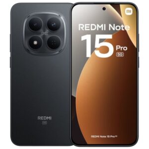 xiaomi redmi note 15 pro 5g smartphone pantalla amoled 6.83" 120hz 12gb 512gb camara 200 mp ois + 32 mp mediatek helio 7400 ultra bateria 6580 mah con carga 45w ip65 color negro