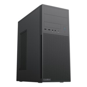 coolbox a780 caja torre atx tamaño disco soportado 3.5", 2.5" usb c, usb a 3.2, usb a 2.0 y audio color negro