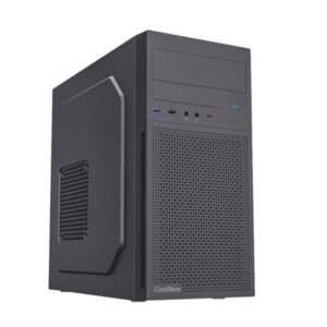 coolbox m680 caja torre microatx tamaño disco soportado 3.5", 2.5" usb c, usb a 3.2, usb a 2.0 y audio fuente de alimentación de 500w color negro
