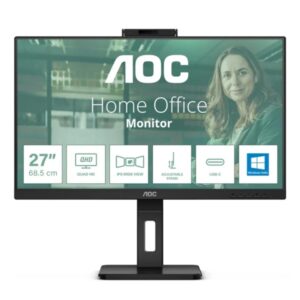 aoc 24p3qw monitor 23.8" wled ips fullhd 120hz respuesta 4ms ajustable en altura, giratorio e inclinable altavoces 10w usb, hdmi, displayport, webcam vesa 100x100