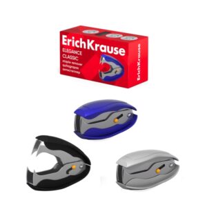 erichkrause elegance classic quitagrapas con cierre de seguridad plastico resistente a golpes mecanismo de acero galvanizado tope incorporado colores surtidos aleatorios