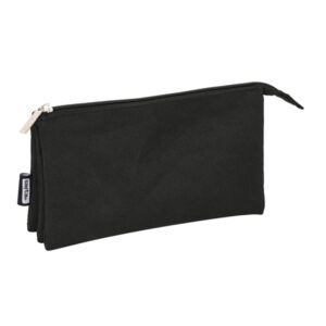 safta portatodo 3 compartimentos con cremalleras bolsillo interior 0.6l 220x30x120mm color negro