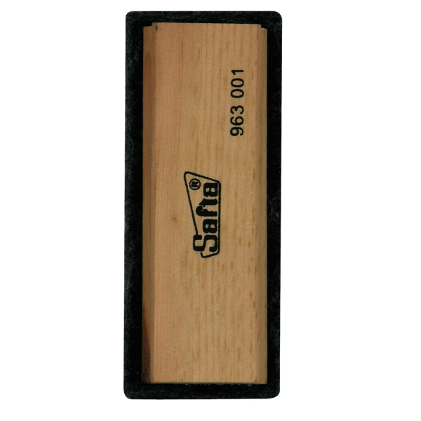 safta borrador para pizarra fieltro de alta calidad ergonomico limpieza efectiva mango de madera 110x45x35mm color madera claro