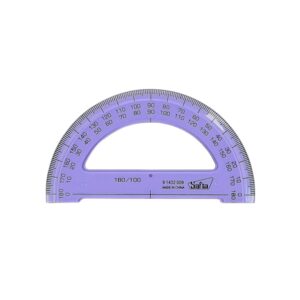 safta semicirculo de 9cm plastico transparente doble graduacion biselado color aleatorio